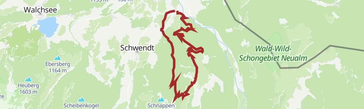 Route map: Kössen - Unterberghorn - Lackalm